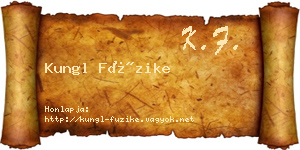 Kungl Füzike névjegykártya